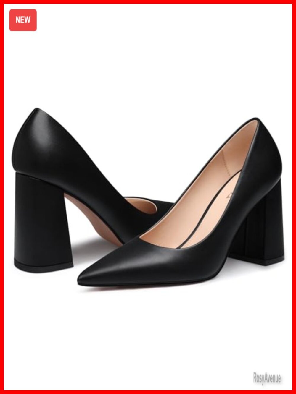 Women Chunky Block Heel Closed Toe Dress Pumps Formal Office Shoes